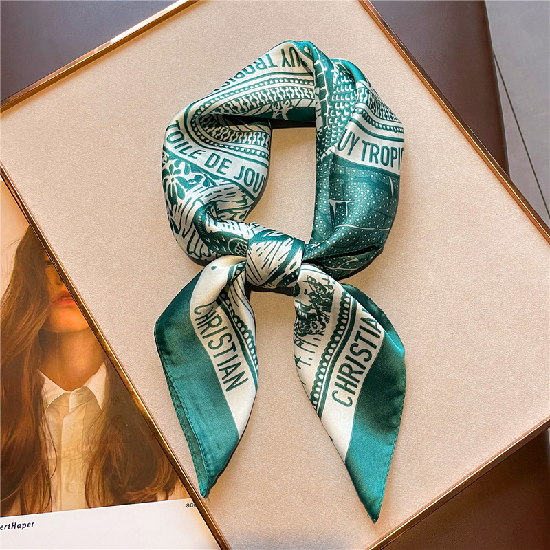 Women Fashion Necktie - Mouchoir en Satin de soie imprimé
