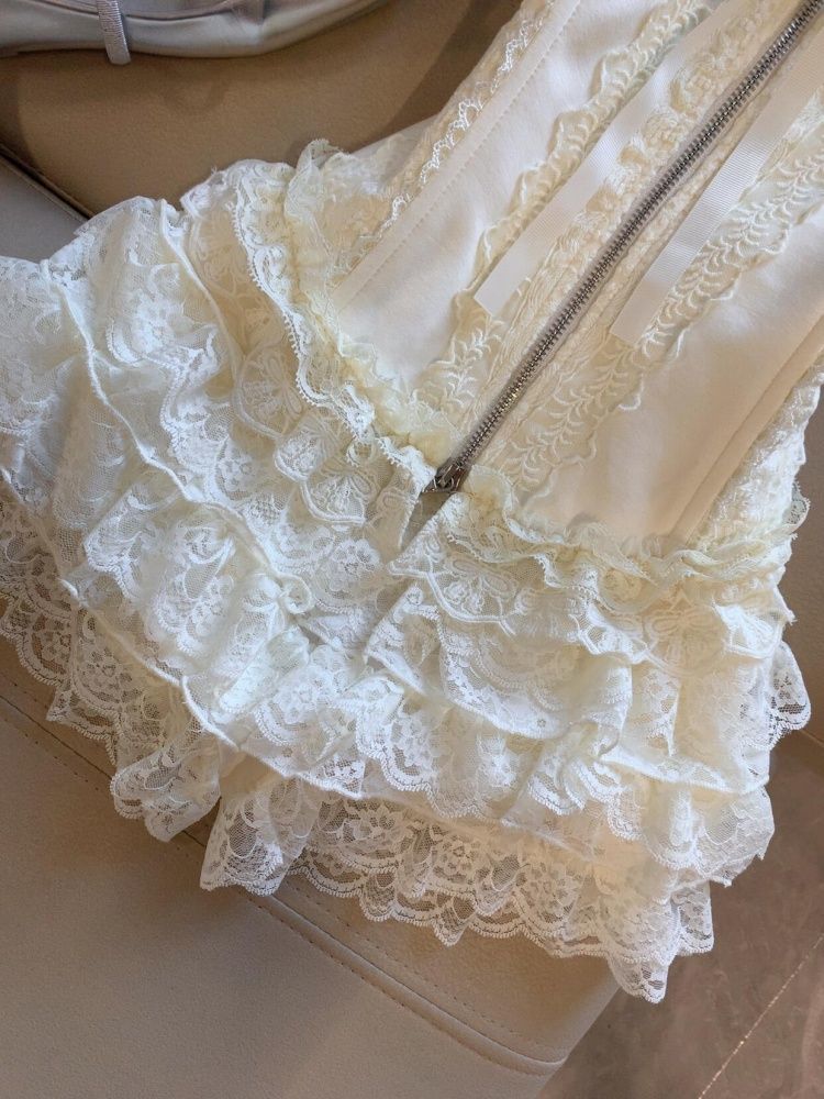 Ensemble bustier en dentelle e - Lace Trim Cami avis et prix